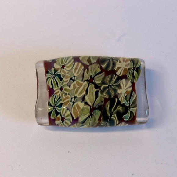 Artisan Made Vintage Lampwork Glass Bead Pendant Swirls Pinwheels - Picture 1 of 6